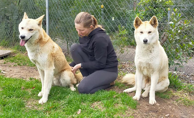 Mungka (left) and Arika (right) volunteer Hannah
