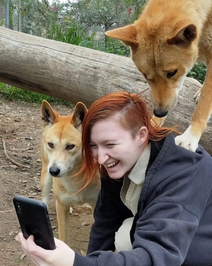 Gidga top, Pinchi mum with volunteer Karissa 7-4-2021